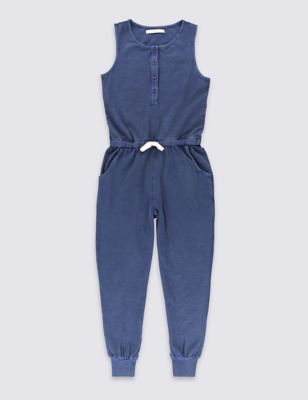 Cotton Rich Cuffed Hem Jumpsuit &#40;5-14 Years&#41;